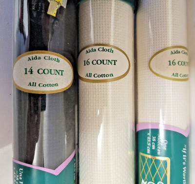 New Charles Craft Cross Stitch Cotton Fabric  Lot of  3