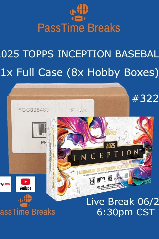2025 TOPPS INCEPTION BASEBALL - 1x Case 8x Hobby Boxes - PYT BREAK 3222