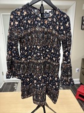 American Eagle Floral Long Sleeve Babydoll Dress XS