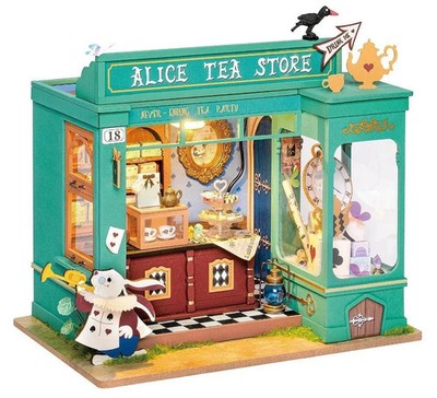 Robotime Rolife Alice's Tea Store DIY Miniature House Room Kit DG156 NEW SEALED