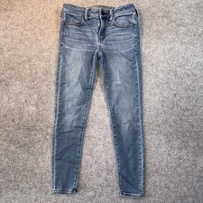 American Eagle Super Stretch X Skinny Jeans 2 Short Blue Denim Stretch