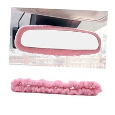 Car Rearview Mirror Cover, Auto Interior Elastic Comfortable Rear View Pink