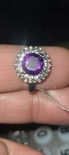new size 7 925 sterling sliver amethyst gemstone ring