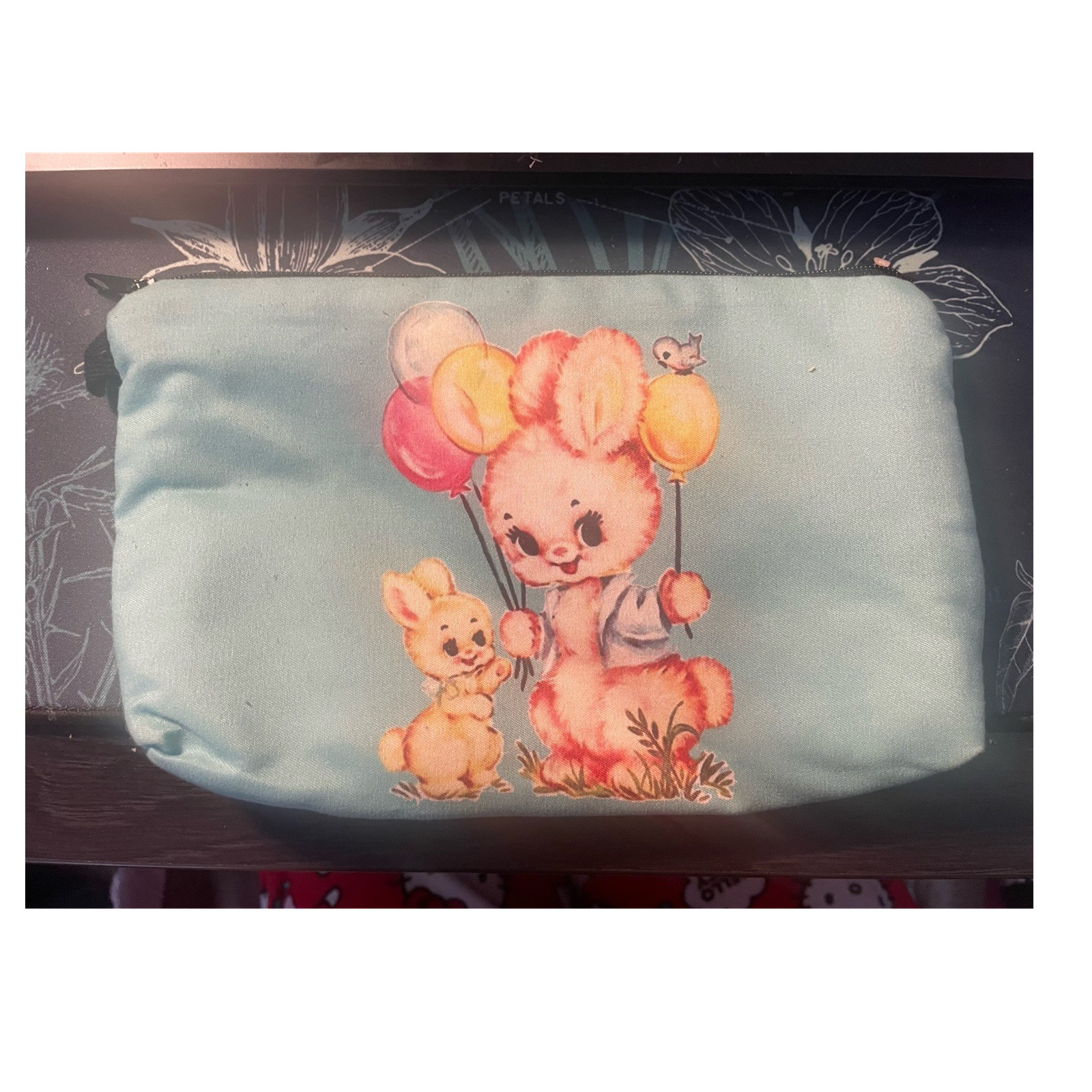Casewith Bunny And Balloon Print, Zipper Closure
