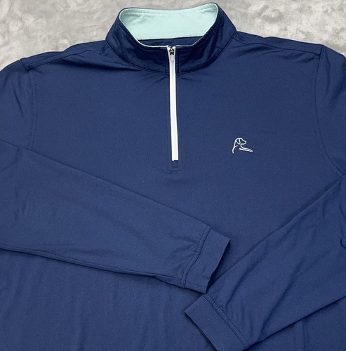 RHOBACK Performance Q-Zip Pullover Men's Large Navy Blue Casual Golf Lightweight