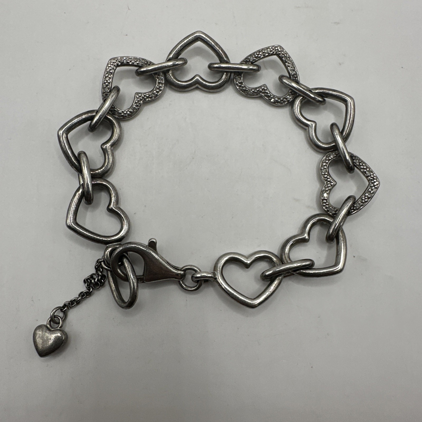 Affinity Diamond Chip Heart Link QVC Sterling Sil… - image 3