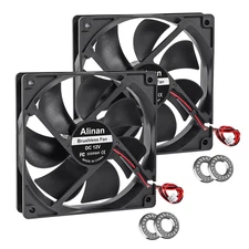2Pcs 12025 120Mm X 25Mm 12V 5 Inch Dual Ball Bearings Brushless Fan 2Pin DC Cool