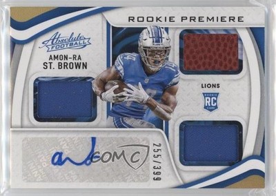 2021 Absolute Rookie Premiere Materials Autos 255/399 Amon-Ra St Brown Auto 1cc7