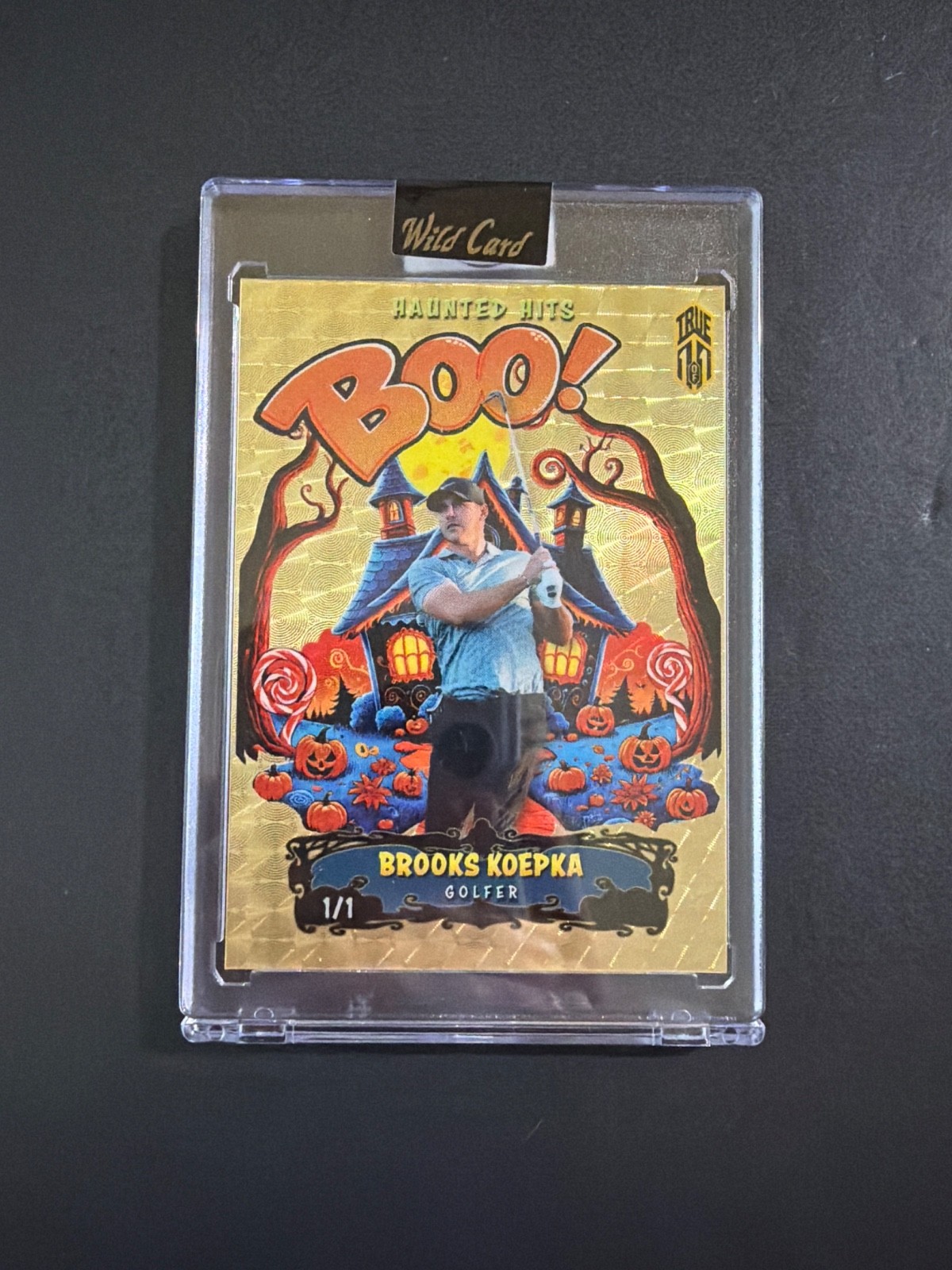 Brooks Koepka True 1/1 Gold Foil Haunted Hits Boo! Wild Card