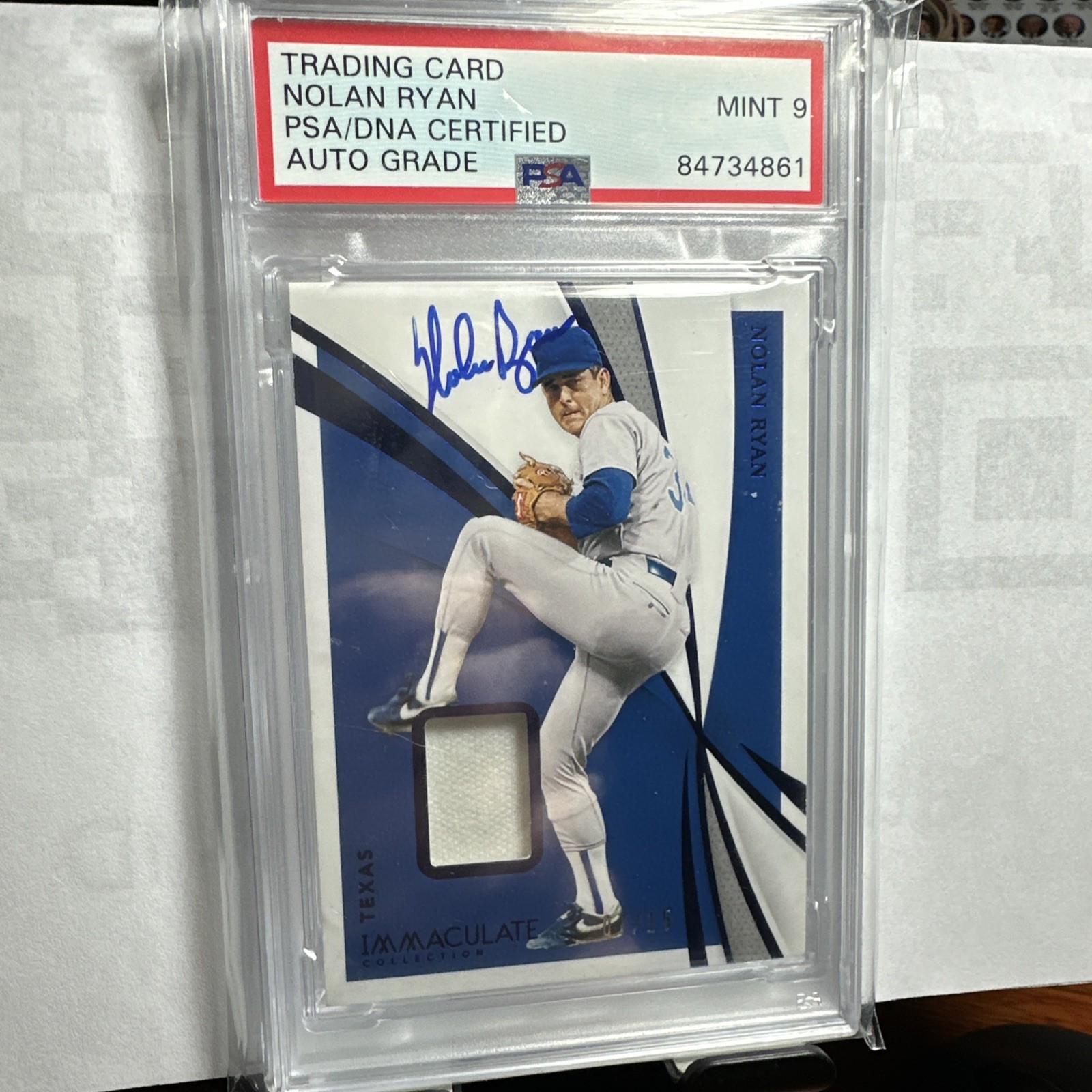2021 Panini Immaculate Collection Auto Nolan Ryan #48 07/15 PSA/DNA Cert 9  Mint