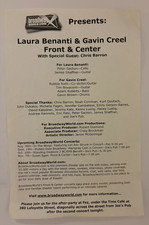 GAVIN CREEL Laura Benanti Joe&rsquo;s Pub 2004 program one-sheet Public Theater - rare