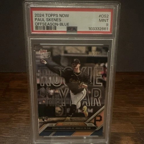 2024 TOPPS NOW BLUE PARALLEL 02/49 ROOKIE OF THE YEAR PAUL SKENES #OS-2 PSA 9
