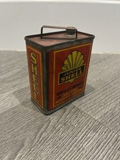 Shell Junior oil can advertising original vintage antique not enamel sign 