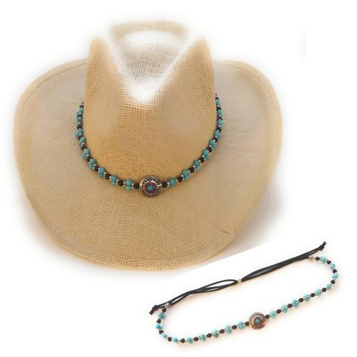 Native Sunflower Concho Hatband Turquoise Onyx Gemstone  display picture 1