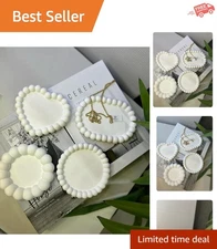 Versatile Concrete Tray Set - 4-Piece Jewelry & Candle Organizers for Home Decor