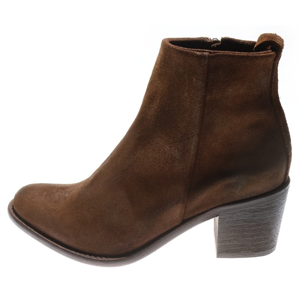 Diesel Side Zip Suede Leather Boots Brown Ladies