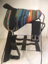 MINIATURE HORSE / SM PONY BAREBACK PAD CHILDRENS SADDLE WESTERN STRIPE
