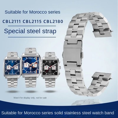 Solid Stainless Steel Watch Strap for Monaco CBL2111 22mm Silver Universal Band