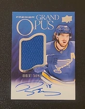 2024-25 Upper Deck Premier Grand Opus Auto Jersey - Robert Thomas 11/15 Blues