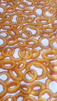 1/4 yard ONION RINGS cotton Benartex / Kanvas ''SNACK ATTACK'' c5545 M. Kalinowski