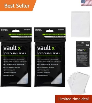 Crystal Clear Soft Card Sleeves   400 Pack for Trading Card Safety & Storage