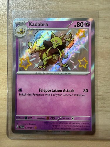 Kadabra 149/091 Shiny Rare Paldean Fates Pokemon Holo Near Mint