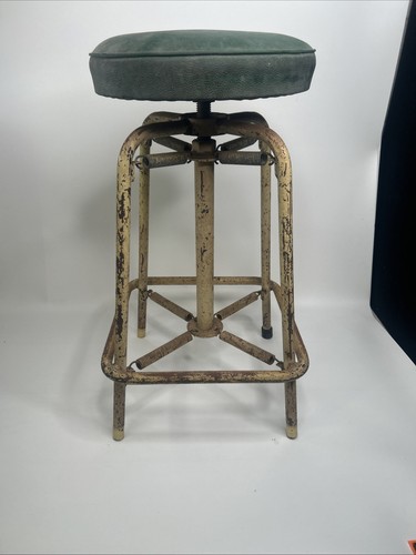 Vintage Industrial Sprung Engineer’s Work Stool Metal Old Garage 1950s 1960s - Picture 10 of 10