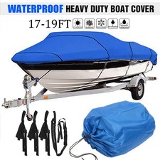 11-22FT Blau Bootspersenning Bootsabdeckung Bootsplane Boot V-Rumpf Wasserdicht