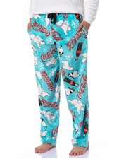 Coca-Cola Men's Coke Bottles Polar Bear Penguin Fleece Men's Pajama Pants XXXL