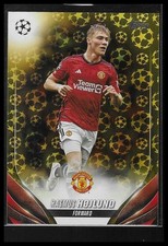 Rasmus Hojlund 2023-24 Topps UEFA Club Comp Gold Starball #131 Manchester United