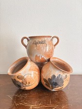 Service Apéritif Serviteur ou Pot Fleurs Vintage Terre Cuite Céramique Rustique