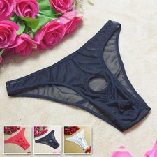 Fashion Men's Briefs Thong Jockstrap G-string Front Hole Mesh Bikini Underwear