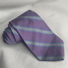 Brooks Brothers Makers Pure Silk Necktie Purple Blue Preppy Stripes Textured Tie