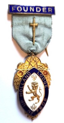 FREIMAURER GRÜNDER JUWEL TYLER 1958 gepunzt Silber Up Holland Lodge 7608 Wigan