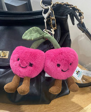 SALE 2026 Jellycat Amuseables Cherries Plush Bag Charm Keychain Cute Gift NWT