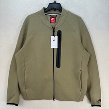 NIKE MEN'S LARGE SPORTSWEAR TECH FLEECE BOMBER JACKET OLIVE GREEN FB8008-276