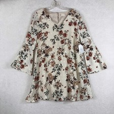 Altar'd State Dress Womens Medium Shift NEW Beige Floral Boho Festival Hippie