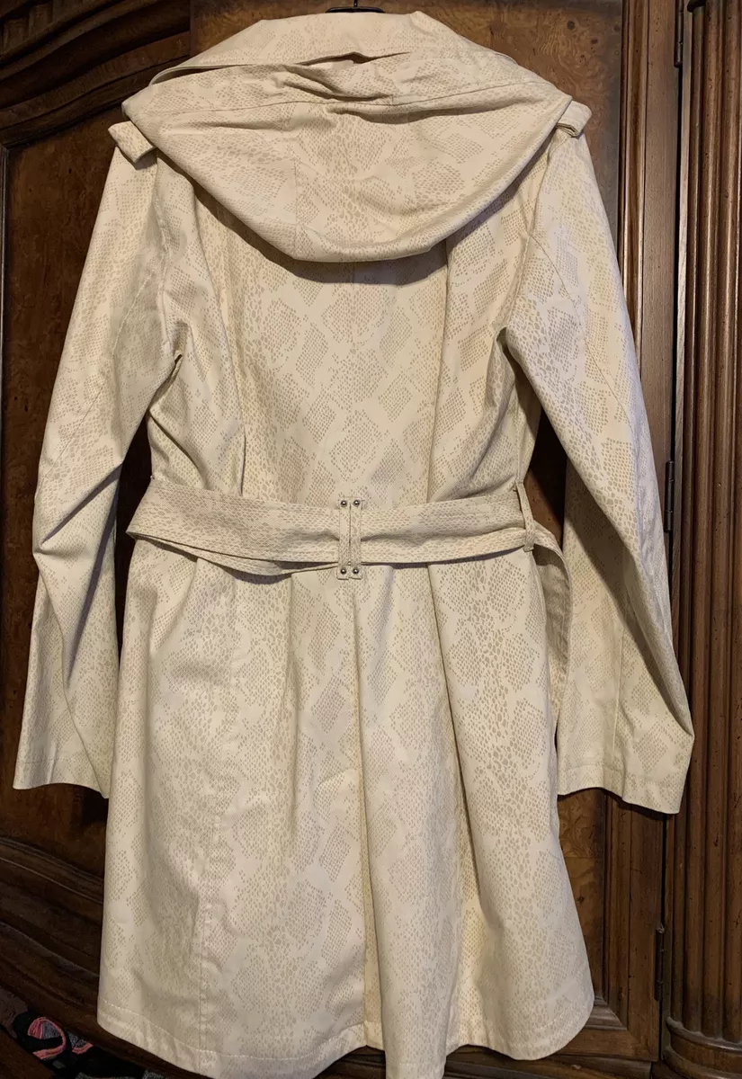 NWT BCBGeneration Hooded Jacket Trench Coat Snake Print Belted
