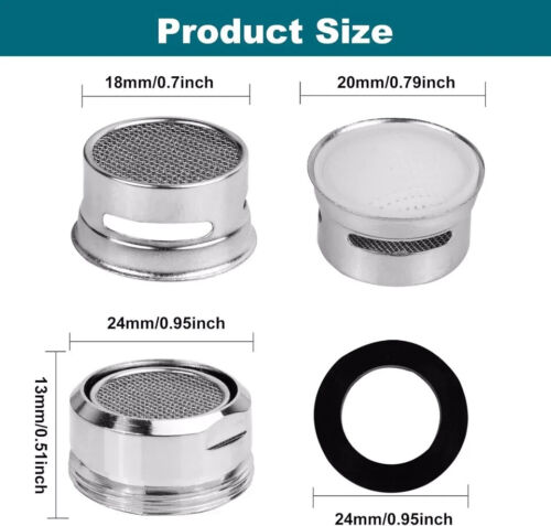 Faucet Aerator 2.2 GPM Bathroom Sink Aerator Regular Standard Replacement 6 Pack - Picture 3 of 3