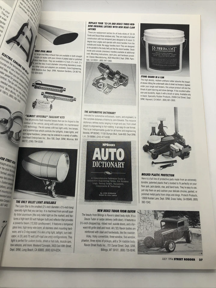 Street Rodder Magazine Steel Roadster Bodies & Tom's Fun Run July 1994 051115R Foto 2 de 4