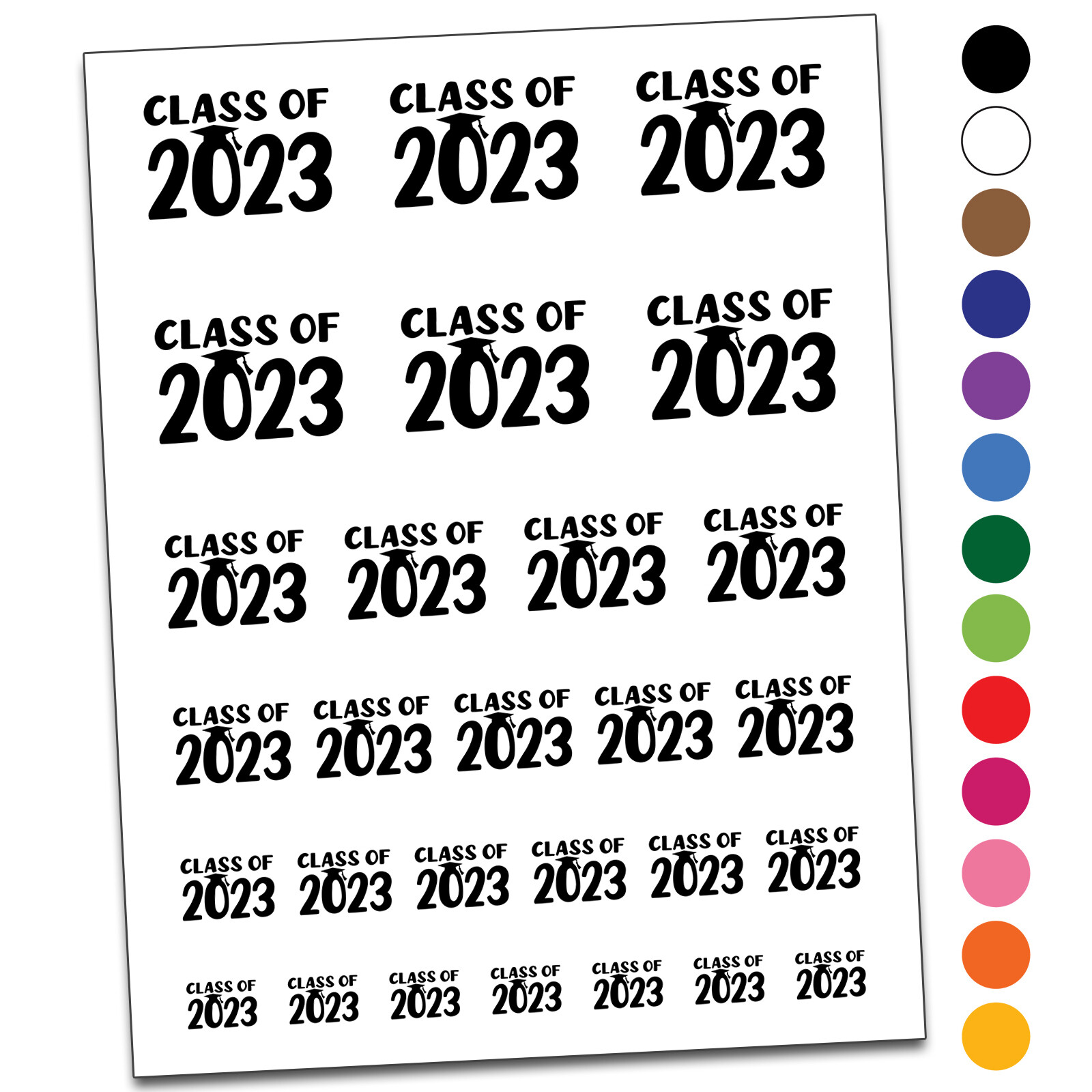 2023 Graduation Cap Temporary Tattoos – Waterproof Set for Grads