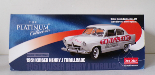 SUN STAR THE PLATINUM COLLECTION 1951 KAISER HENRY J THRILLCADE MINT BOXED 1:18 - Picture 10 of 13
