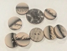 DILL BUTTONS #314707- TAN, BEIGE & BLACK- 2 HOLE- 18MM- 6 BUTTONS IN A SET