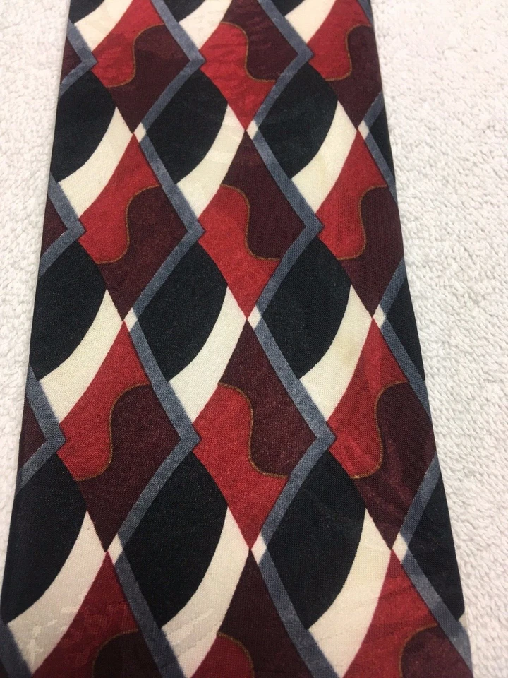 CORBATA HOMBRE SURREY NEGRO GRIS BORGOÑA ROJO 3,75 X 58 Foto 3 de 4