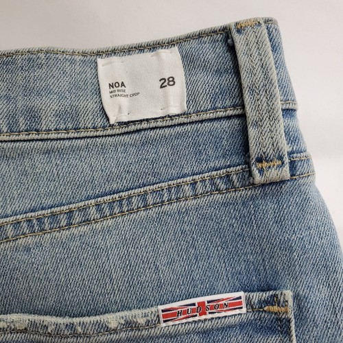 Hudson Jeans Noa Straight Crop Distressed Denim in Callidora Blue NWT Size 28 - Picture 9 of 13