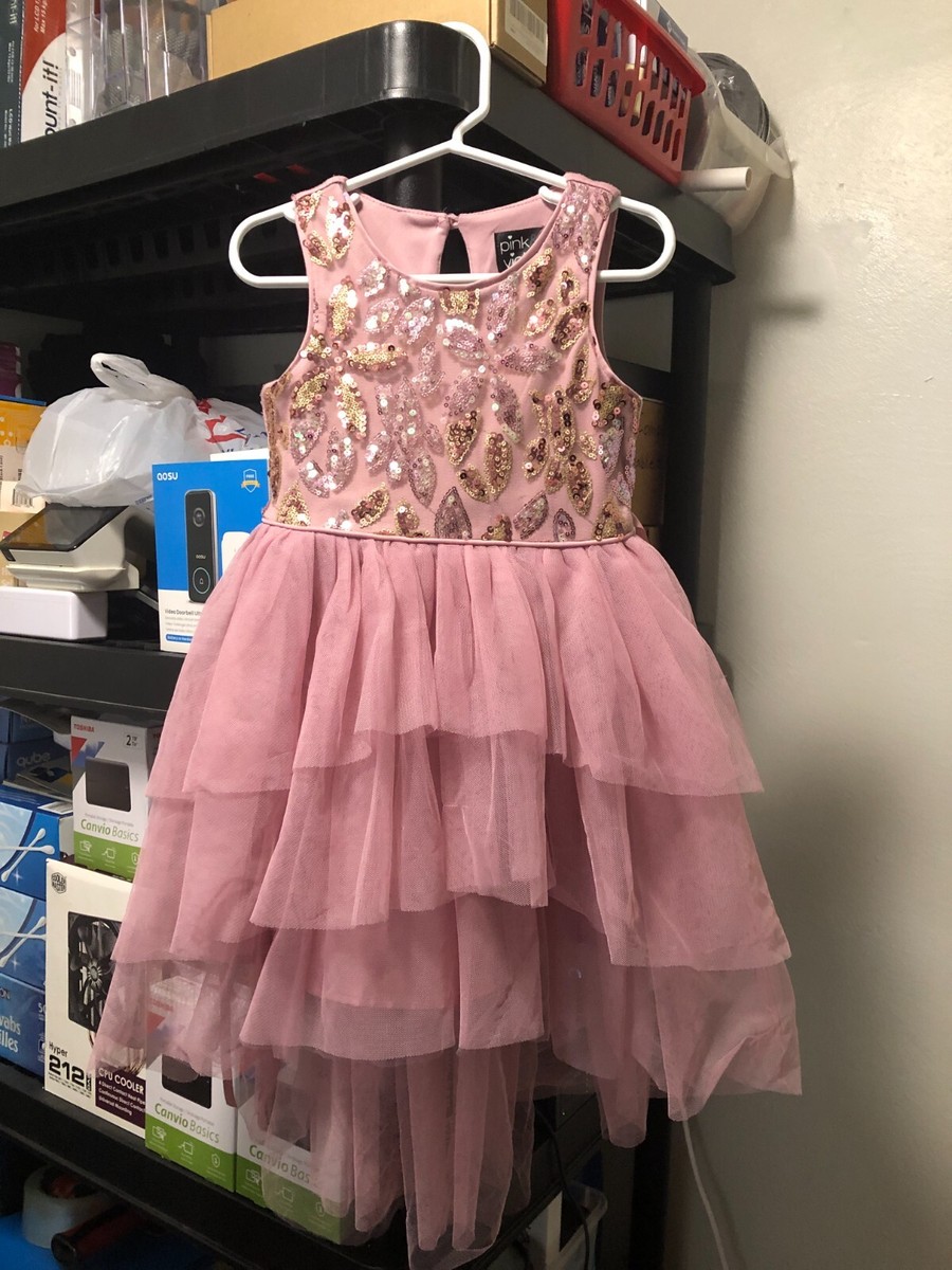 pink and violet dresses Pink & Violet Girls Sleeveless Party Lace Dress Size 6 Pink Floral