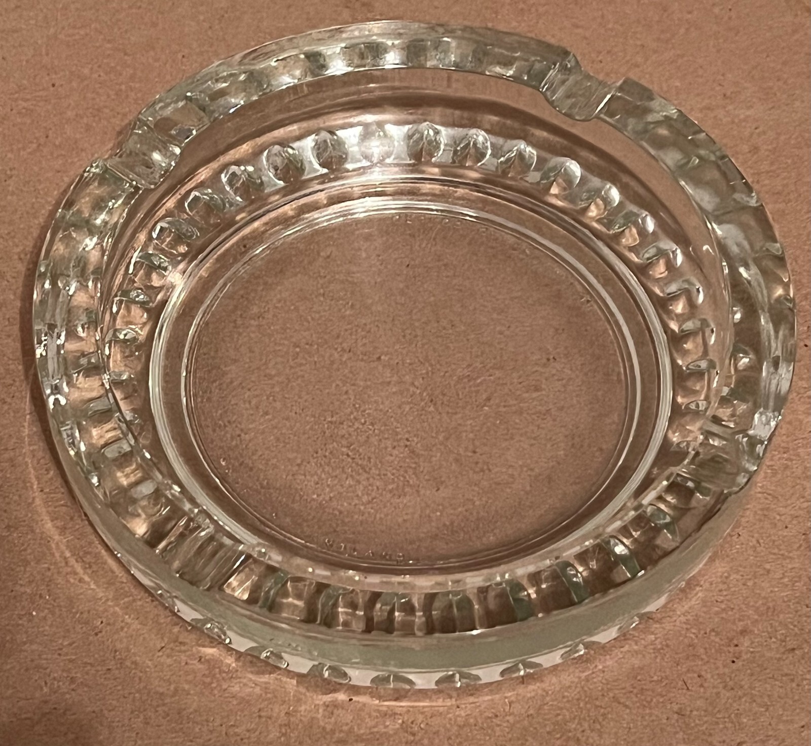 Vintage Ashtray Heavy Clear Glass No Metal Base Raven Head Company of England