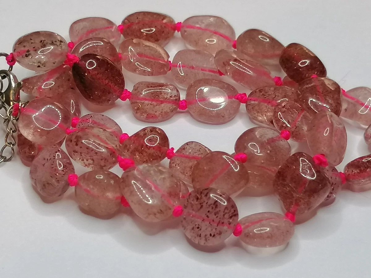 Strawberry quartz best sale necklace