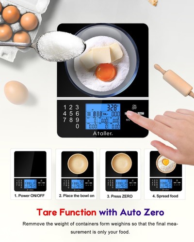 Food Scale with Nutritional Calculator, Kitchen Diet Scale, Digital Food Calorie - Picture 5 of 9