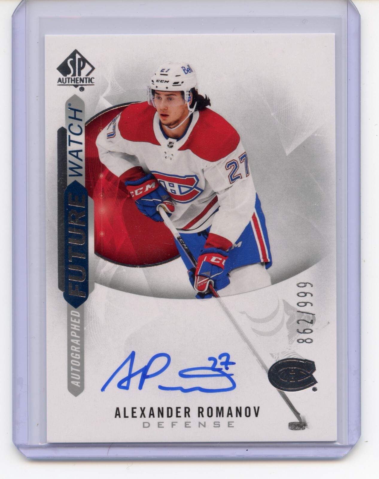 2020-21 SP Authentic FUTURE WATCH Autograph ALEXANDER ROMANOV Auto /999